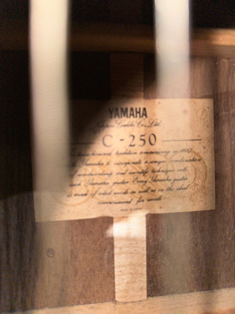 YAMAHA C-250 CLASSICAL GUITAR (Category: Musical Instruments) located in Binan City. Submitted by asherkv13 (Listing ID 1413382508, Image 3). Description: japan surplus .