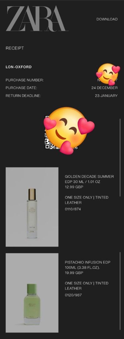 Zara Pistachio Infusion EDP 100ml (Category: Fragrance & Deodorants) located in Makati City. Submitted by kathsclosetdeclutter (Listing ID 1413422153, Image 2). Description: - Zara Pistachio Infusion Eau de Parfum - Scent: Creamy pistachio with tonka bean - Warm and gourmand fragrance - Size: 100ml (3.38 FL.OZ) Super bango nito but realized i have too many perfumes in this scent family..