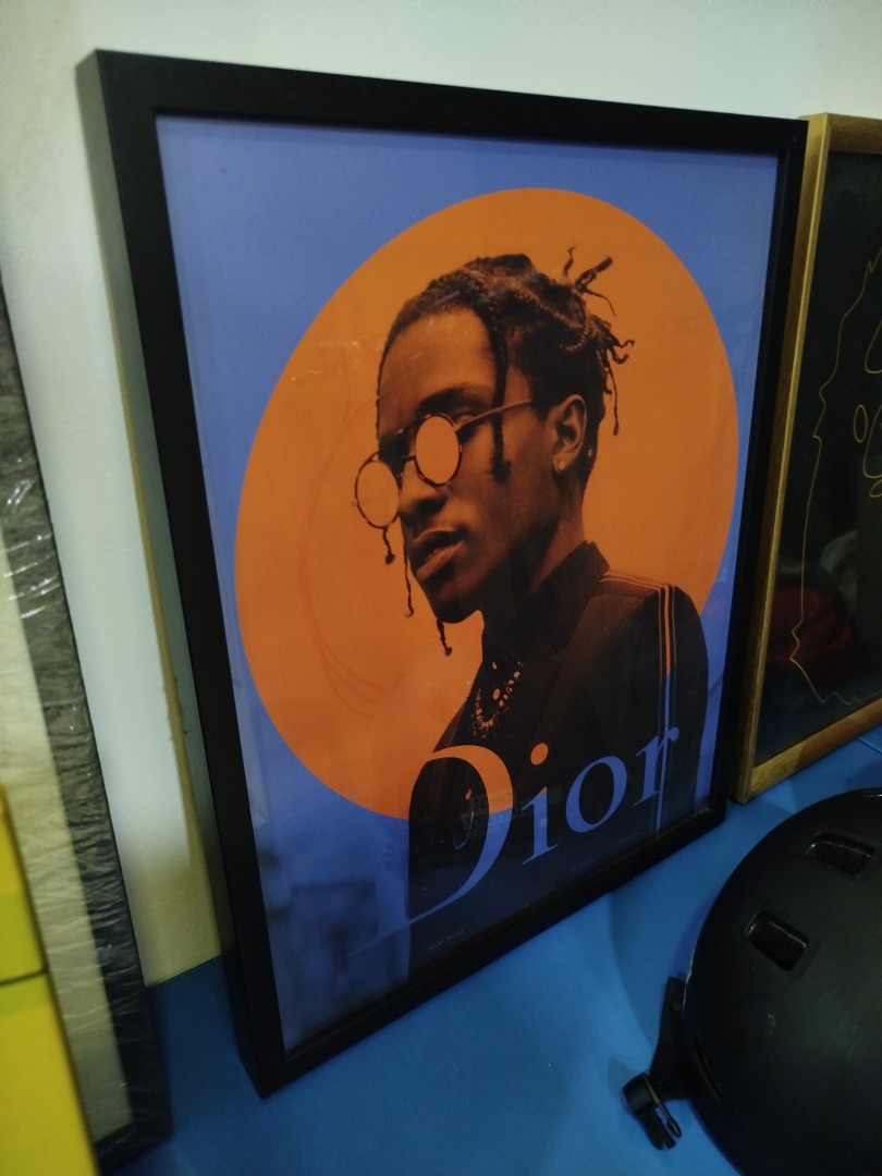 1 PCS ASAP ROCKY DIOR ART BLACK FRAME ACRYLIC GLASS, Furniture & Home ...