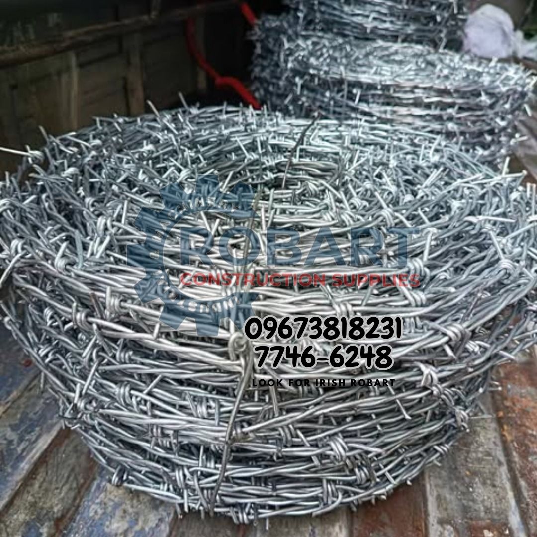 Barbed Wire (Category: Everything Else Others) located in Manila. Submitted by irishrobart_22 (Listing ID 1418636145, Image 1). Description: GI Barbed Wire #12 2.7mm (2strand) #30L4 actual 26kgs - approx 130m to 135m #25L4 actual 21kgs - approx 105 to 110m #20L4 actual 16kgs - approx 80 to 85m #15L4 actual 11kgs - approx 55 to 60m 𝑹𝑶𝑩𝑨𝑹𝑻 𝑪𝑶𝑵𝑺𝑻𝑹𝑼𝑪𝑻𝑰𝑶𝑵 𝑺𝑼𝑷𝑷𝑳𝑰𝑬𝑺 #RobartConstructionSupplies #constructionmaterials 🔵100% Trus