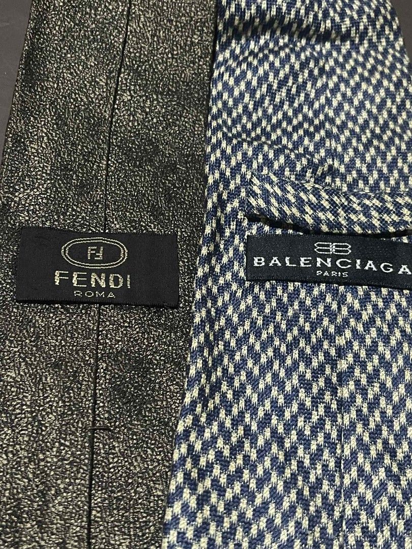 Bslenciaga and Fendi neck tie (Category: Luxury Apparel) located in Passi. Submitted by janbelisario (Listing ID 1418677724, Image 2). Description: Well used conditions GUARANTEED ORIGINAL 2pcs balenciaga and Fendi.