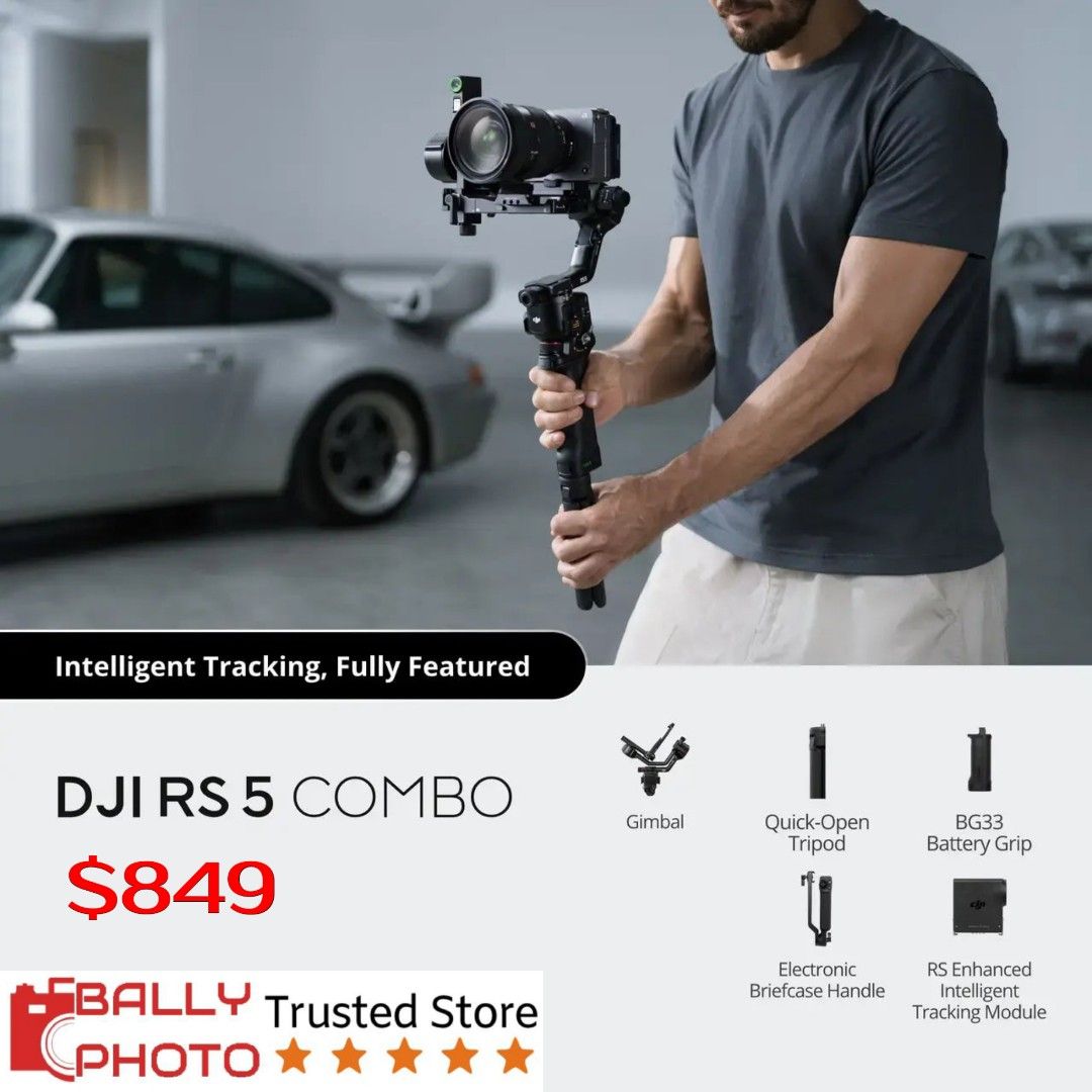 DJI RS 5 Gimbal Stabilizer Combo Kit RS5, Photography, Photography ...