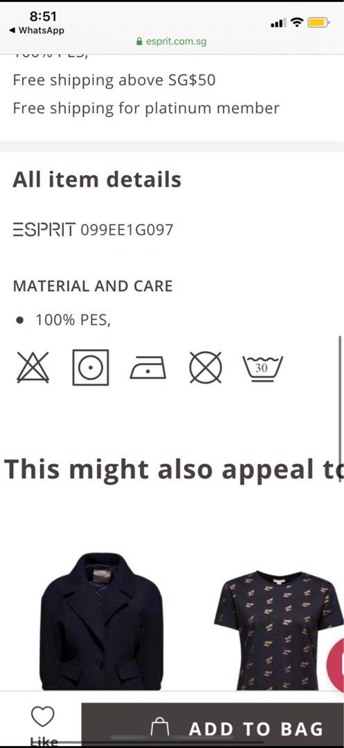 ESPIRIT Down Jacket (Category: Coats, Jackets and Outerwear) located in Singapore. Submitted by shop.sos (Listing ID 1418642635, Image 5). Description: RTP $285.