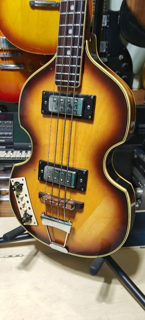 Fresher violin bass guitar (Category: Musical Instruments) located in Paranaque City. Submitted by yourhonorvoy (Listing ID 1418715575, Image 2). Description: Fresher vintage violin bass guitar 20k only With hardcase With minor scratches only Okay Lahat ng pick up Okay electronics Kayo na mag set up(user set up) 👍Payment thru cash, bank transfer, gcash or in any remittance center 🚚We do shipping👍via lalamove and grab ✈️🚢🚆We also ship nation 