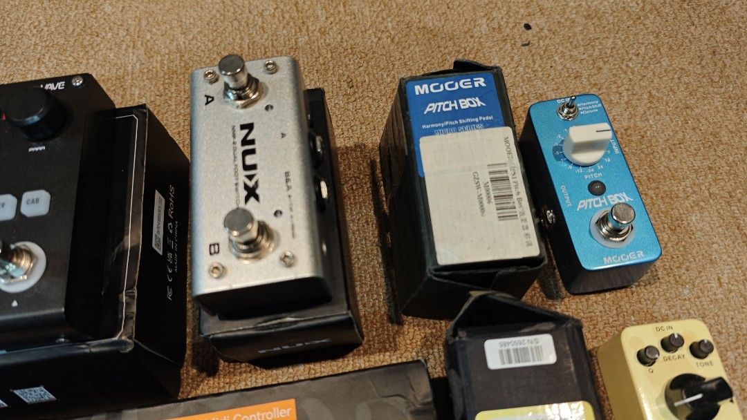 Guitar Effects for Sale (Category: Musical Instruments) located in Quezon City. Submitted by johnybuddy (Listing ID 1418671420, Image 3). Description: All for Sale!! Hotone Ampero Mini - 10,000.00 M-Vave AnnBlack Box - 2,000.00 Nux NMP-2 Dual Foot Switch - 1,500.00 Mooer Pitch Box - 2,000.00 Line 6 Expression Pedal - 2,000.00 Cube Sugar Multi Effects - 3,500.00 M-Vave Chocolate Plus - 1,200.00 Mooer Envelope - 2,000.00 Flamma FS06 Preamp - 2,500.