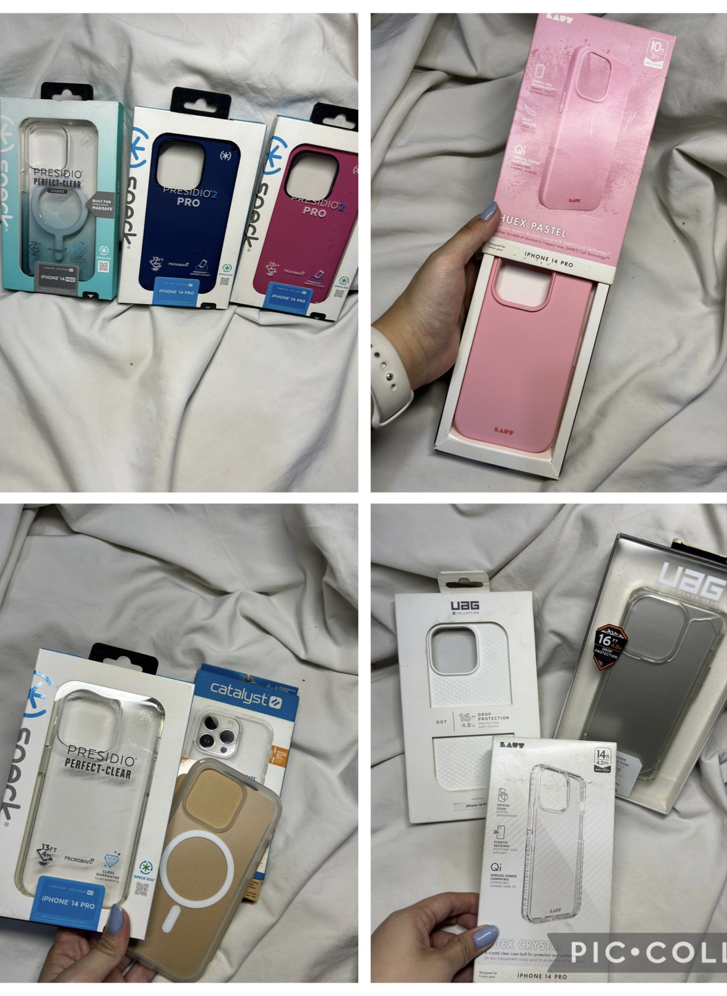 Iphone 14 Pro case powermac pullout speck laut aug catalyst magsafe original (Category: Cases & Sleeves) located in Paranaque City. Submitted by fielasanik-anik (Listing ID 1418762068, Image 1). Description: All are powermac pullout cases. With pricetag sa likod from powermac. All brandnew Magsafe 800 Non magsafe 600 Mas madami kukunin mas mataas ang bawas pm lang Open for resellers Dm for more pictures.