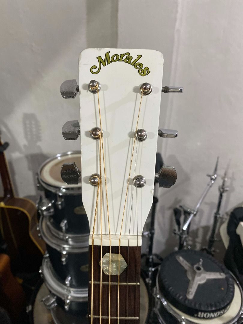Morales Vintage Acoustic Guitars (Category: Musical Instruments) located in Manila. Submitted by ninraninra (Listing ID 1418621599, Image 2). Description: FOR SALE! Please Read Location: Tondo, Manila <> Morales Vintage Acoustic Guitars 6.5K ₱6,500 Vintage year 1970s Made in Japan Great vintage sound! Unknown model With Pearl fretboard inlay (D45 style) Minor wear & tear Guitar only <> Call/TXT:0927-463-3609 Mode of payment: GCash, BDO Cash upon 