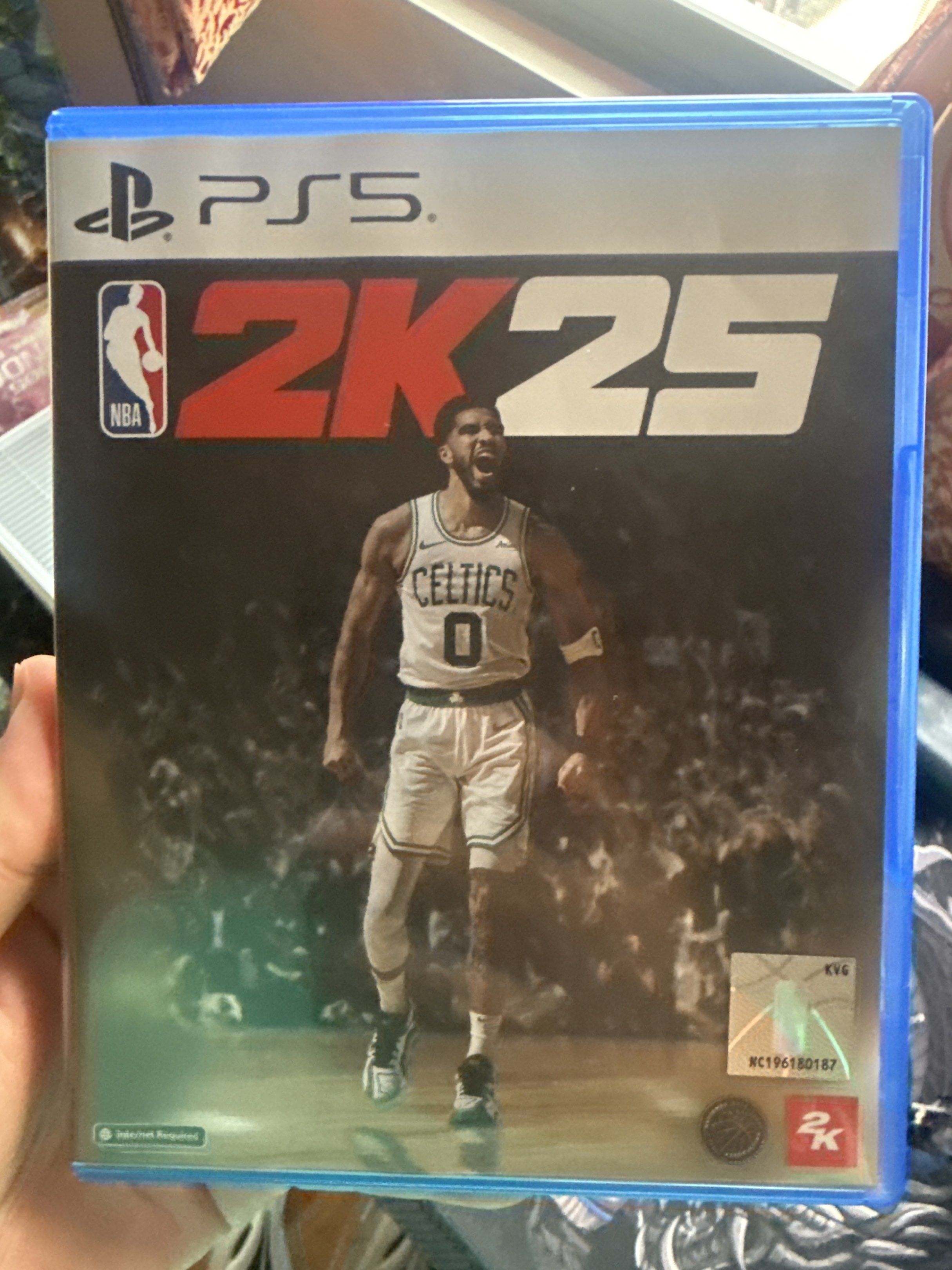 NBA 2K25 PS5 Game (Category: PlayStation) located in Marikina City. Submitted by kenzoya23 (Listing ID 1418645641, Image 1). Description: - NBA 2K25 for PlayStation 5 - Features a Boston Celtics player on the cover - used code if im not mistaken -condition 9/10 - pwede pang tumawad .