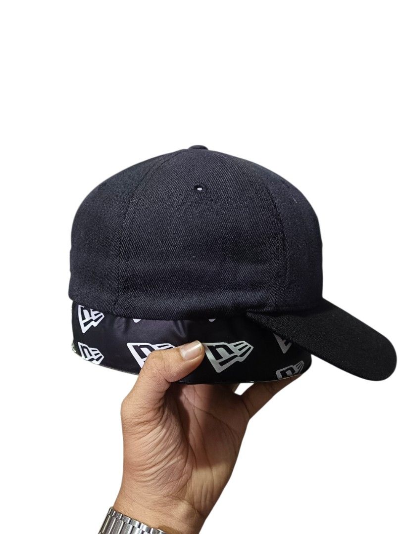New Era MLB Baseball Cap (Category: Caps & Hats) located in General Santos City (Dadiangas). Submitted by _jackeith (Listing ID 1418742807, Image 2). Description: - New Era cap features the MLB logo and a 'B' logo on the front. - The cap has a black exterior with a maroon brim and logo accents. - The interior features a New Era logo pattern. - The size is XS-S. A great accessory for baseball fans..