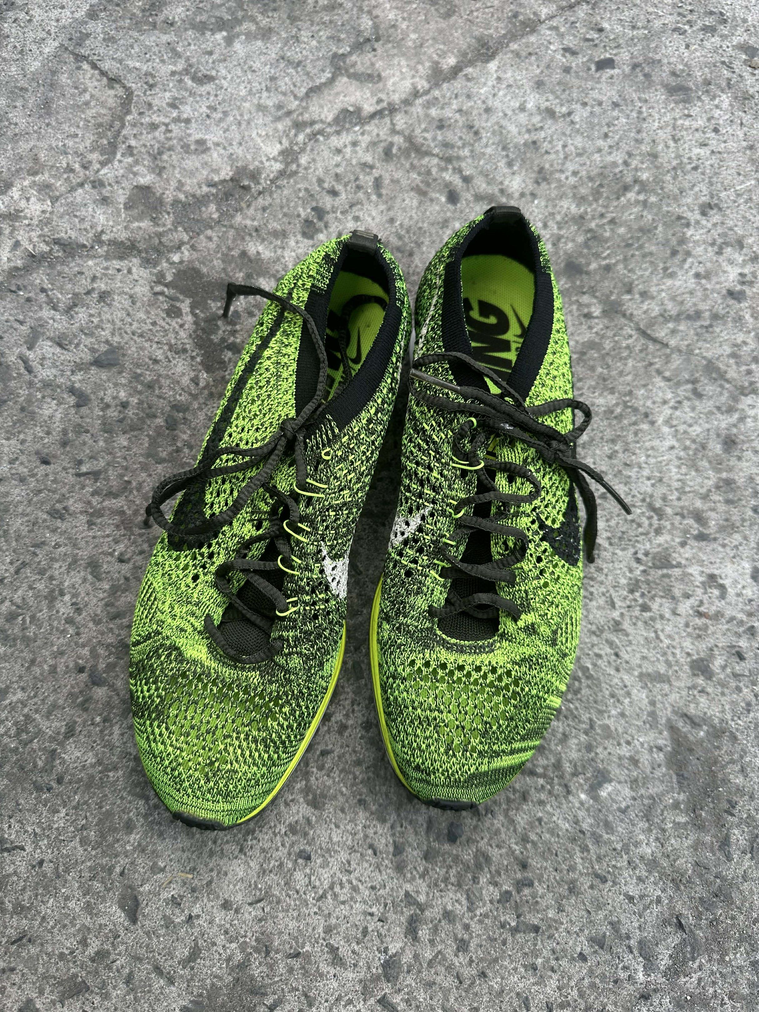 Nike Flyknit Racer (Green Black) (Category: Sneakers) located in Manila. Submitted by cssncrnn (Listing ID 1418706175, Image 2). Description: Size: 5.5 US in Womens .