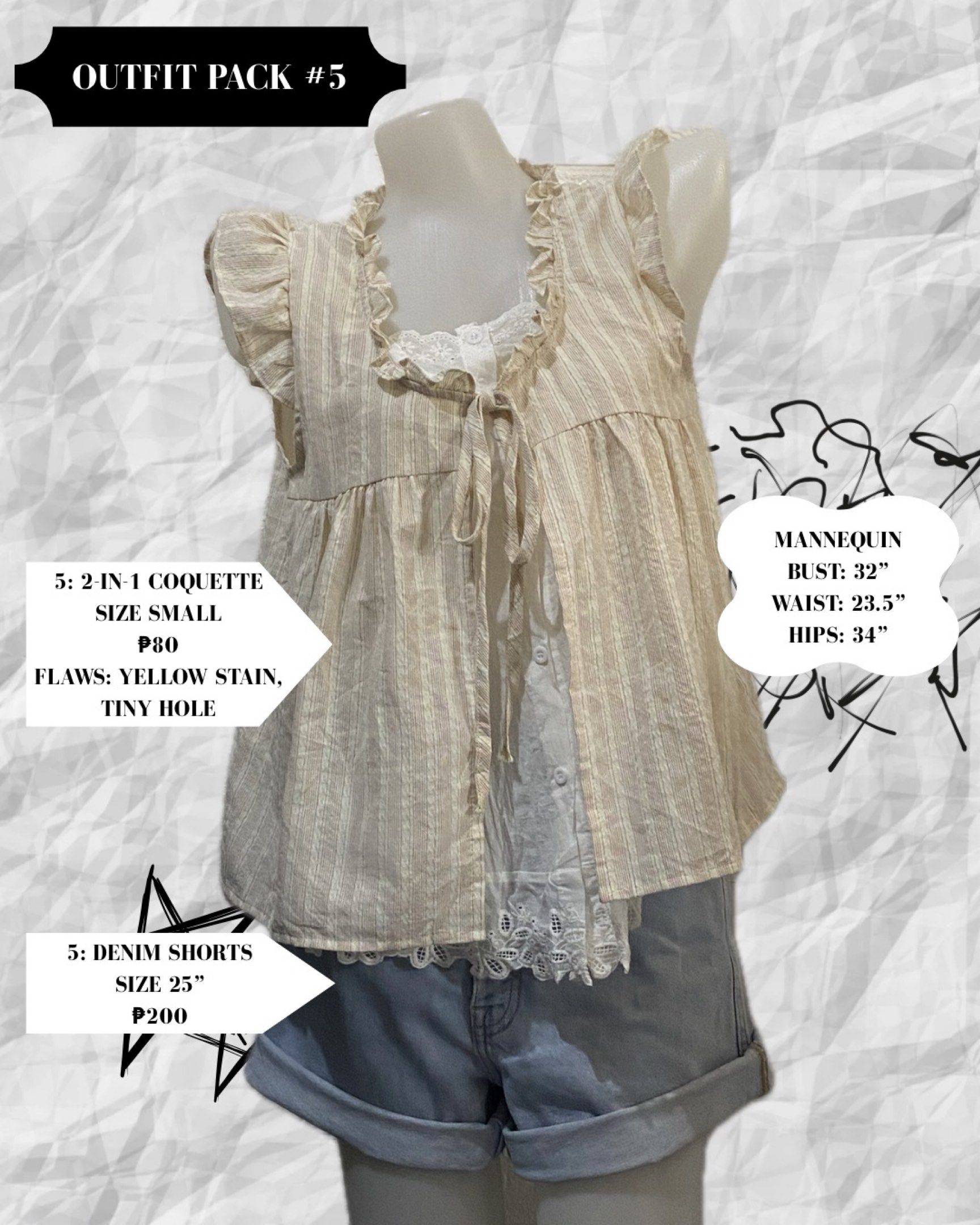 OOTD: Outfit Packs #4-#5, #9-#11 (Small - Medium) (Category: Sets or Coordinates) located in Manila. Submitted by anneeem (Listing ID 1418654221, Image 2). Description: Hi! Location is North Caloocan. Payment first via GCash, then shipping can be via lalamove or J&T.😊 OOTD #5: 2-in-1 Coquette Top ❌SOLD❌ OOTD #11: Cover Top and Inner Tube ❌SOLD❌.