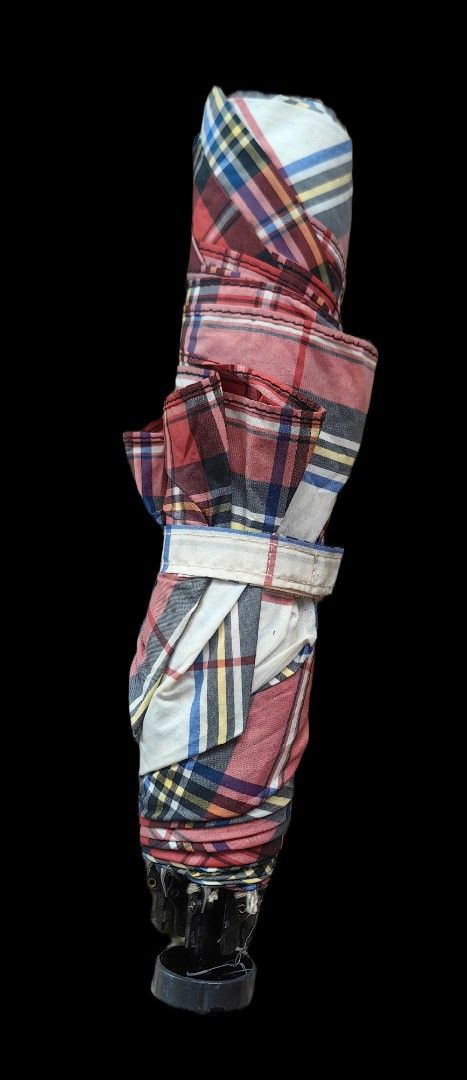 Plaid Pattern Japan Umbrella (Category: Umbrellas) located in Legazpi City. Submitted by riris.unique.finds (Listing ID 1418613451, Image 3). Description: - Classic plaid pattern (red, white, black) - Black handle - Compact and easy to store - Stylish and practical Dimensions: Open width: 35 inches Close length: 9 inches Open length: 20 inches.
