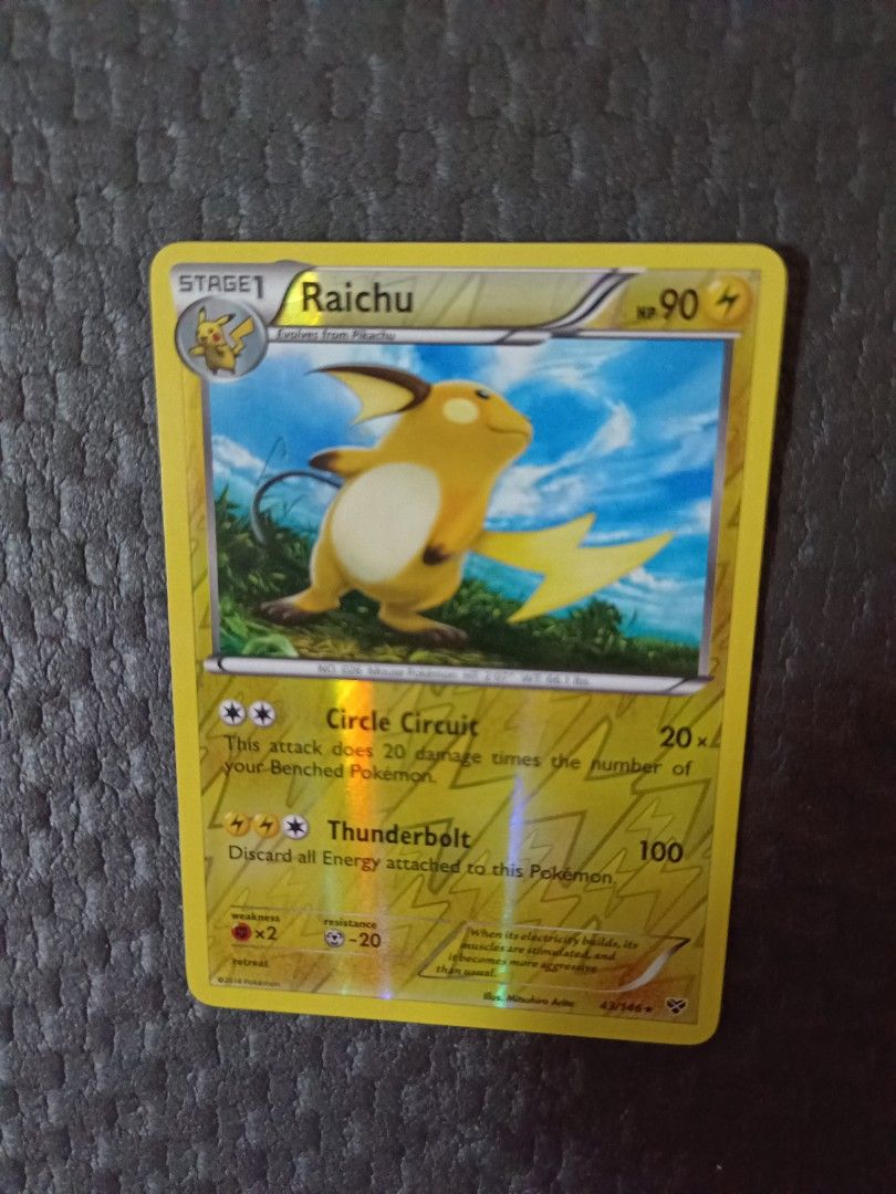 Pokemon Raichu Card, Hobbies & Toys, Toys & Games on Carousell