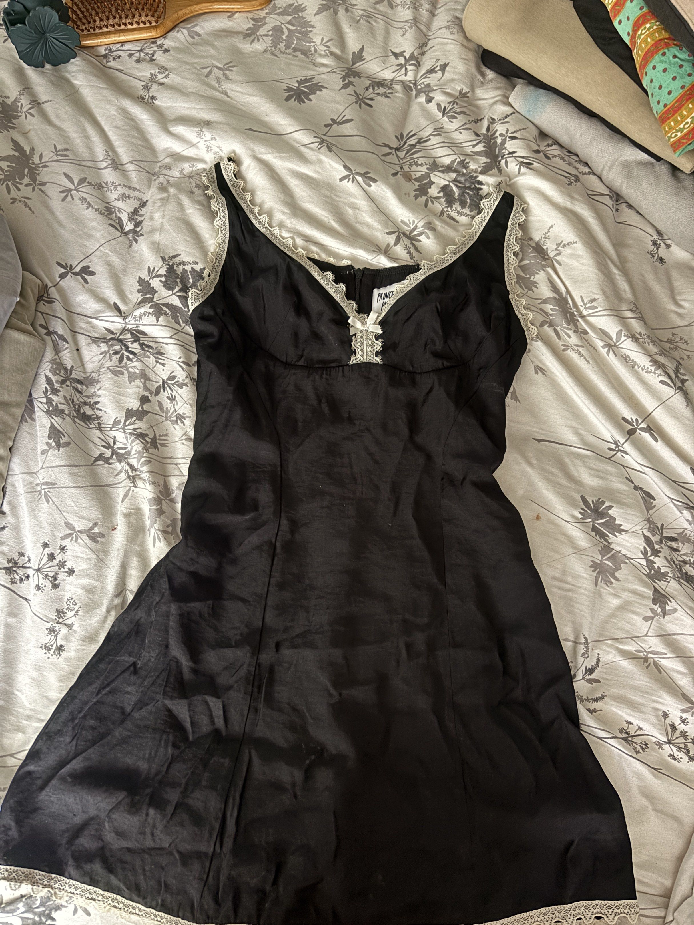 Princess Polly Black Mini Dress with Lace Trim, Women's Fashion, Dresses &  Sets, Dresses on Carousell