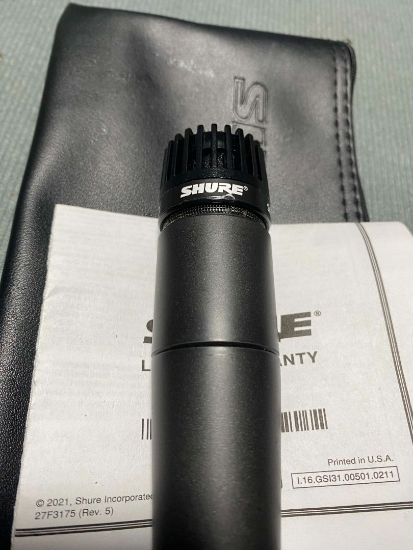 Shure SM57 Dynamic Instrument Mic (Category: Microphones) located in Manila. Submitted by ninraninra (Listing ID 1418622931, Image 2). Description: Shure SM57 Dynamic Instrument Mic 6K Please Read Location: Tondo, Manila <> Shure SM57 Dynamic Instrument Mic 6K ₱6000 Brand New! Unused Including pouch <> Call/TXT:0927-463-3609 Mode of payment: GCash, BDO Cash upon pick up. Lalamove / Grab delivery LBC & J&T Nationwide shipping .
