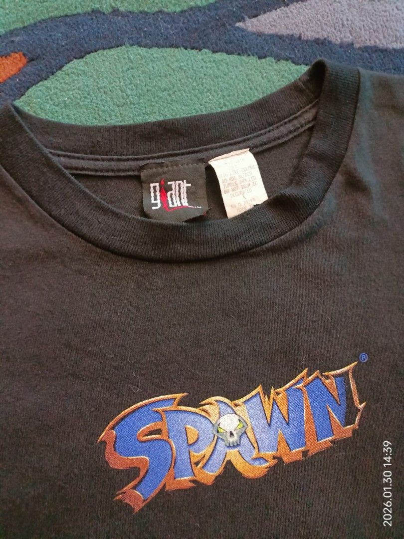 Spawn 90s (Category: Tshirts & Polo Shirts) located in Pasir Gudang. Submitted by syla2nd (Listing ID 1418670023, Image 3). Description: vtg tee spawn 90s size L pit 23/30 tiada tulang tepi good cdtn.