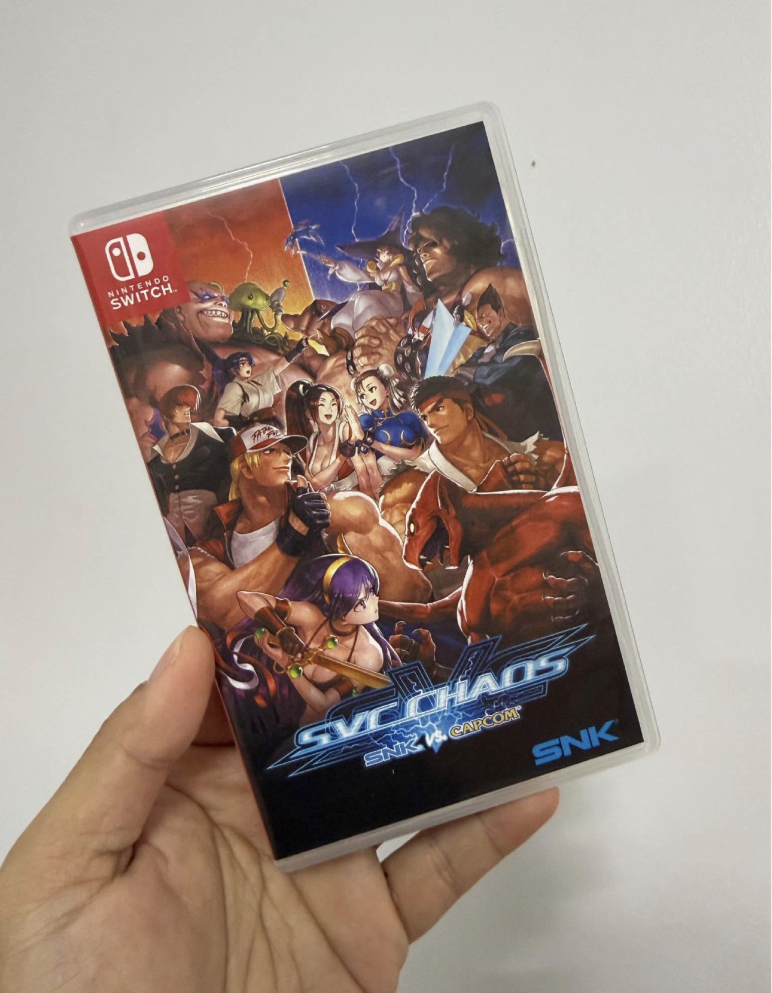 SVC Chaos: SNK vs. Capcom - Nintendo Switch (Category: Nintendo) located in Bacoor. Submitted by tin_02 (Listing ID 1418703557, Image 1). Description: - SVC Chaos: SNK vs. Capcom for Nintendo Switch - Includes game cartridge and case - Case features original cover art - Includes a guide on how to use hidden characters - Rated for ages 13 and up.