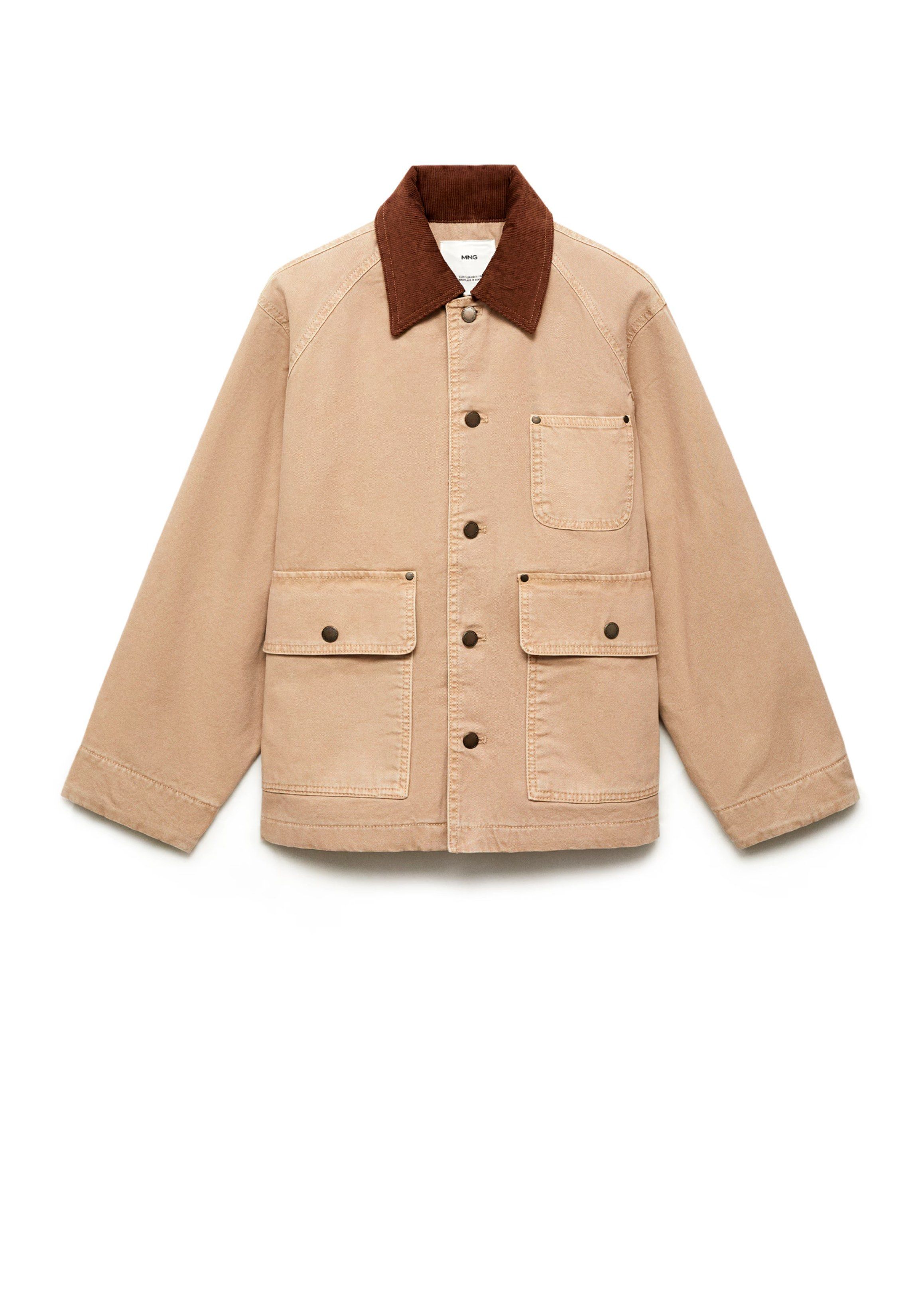 Mango Cotton Denim Parka with Curdoroy Collar (Category: Coats, Jackets and Outerwear) located in Manila. Submitted by yuzudeclutter (Listing ID 1418670767, Image 2). Description: - Tan jacket - Brown collar - Multiple front pockets - Button-up closure - Long sleeves - Sturdy material - Suitable for cooler weather - Relaxed fit - Classic design Original Price Php4,995 With tags Selling for less RFS: Decluttering.
