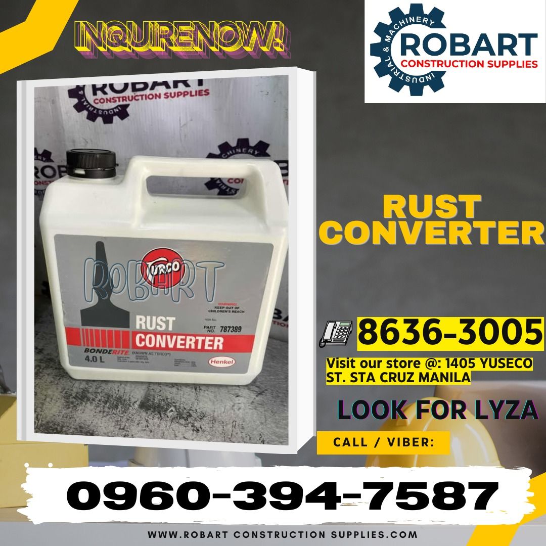 Turco Rust Converter (Category: Looking For) located in Manila. Submitted by lyssarobart19xx (Listing ID 1418649527, Image 1). Description: Rust Converter Brand: Turco 𝑹𝑶𝑩𝑨𝑹𝑻 𝑪𝑶𝑵𝑺𝑻𝑹𝑼𝑪𝑻𝑰𝑶𝑵 𝑺𝑼𝑷𝑷𝑳𝑰𝑬𝑺 𝒪𝒻𝒻𝒾𝒸𝑒 𝒜𝒹𝒹𝓇𝑒𝓈𝓈: 𝟣𝟦𝟢𝟧 𝒴𝓊𝓈𝑒𝒸𝑜 𝒮𝓉. 𝒮𝓉𝒶 𝒞𝓇𝓊𝓏 𝑀𝒶𝓃𝒾𝓁𝒶 ꜱᴇɴᴅ ᴜꜱ ᴍᴇꜱꜱᴀɢᴇ ꜰᴏʀ ɪɴQᴜɪʀɪᴇꜱ ‼️ ‼️ ɢʟᴏʙᴇ: (0966-827-7091) ꜱᴍʀᴛ - (0960-394-7587) ᴠɪʙʀ - (0960-394-7587) ʟᴀɴᴅʟɪɴᴇ: (8636-ʟᴏᴏᴋ ꜰᴏʀ ʟʏᴢᴀ -3005 
