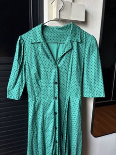 green emerald velvet dress Perrie Moss Green Polka Dots Dress  HerSecretCloset.co.uk