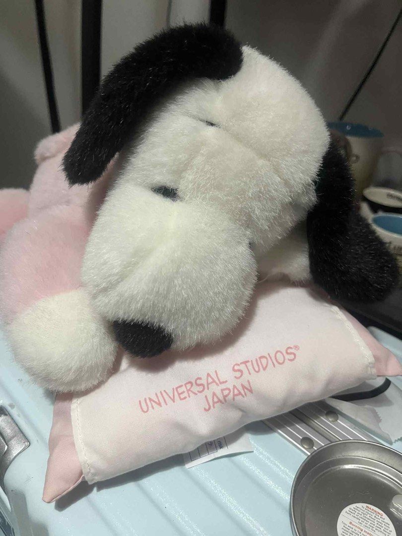 Universal Studios Japan Snoopy Plush Toy (Category: Plushies & Soft Toys) located in Las Pinas. Submitted by loreleiserrano (Listing ID 1418730676, Image 2). Description: - Authentic Snoopy plush toy - From Universal Studios Japan - Features Snoopy in pink pajamas - Includes pillow with Universal Studios Japan logo - Ideal for collectors and gifts.