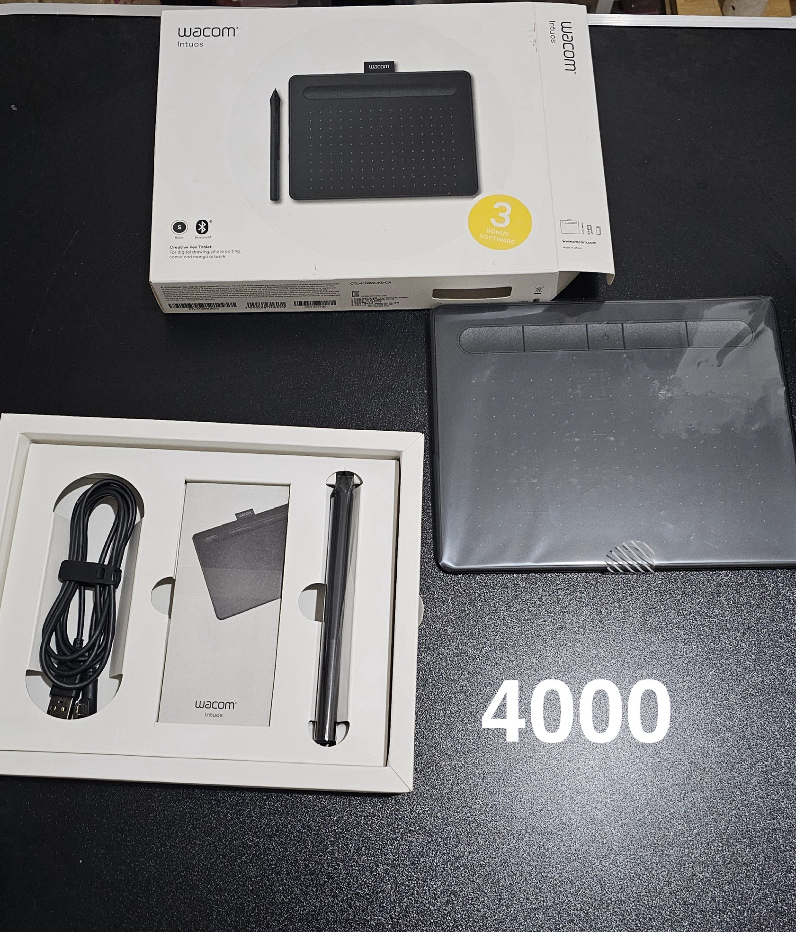 Wacom Intuos Drawing Tablet (Category: Other Accessories) located in Cavite. Submitted by hnnhcrml (Listing ID 1418744393, Image 1). Description: - Wacom Intuos creative pen tablet - Includes: Tablet, pen, USB cable, and original box - Price: ₱4000.