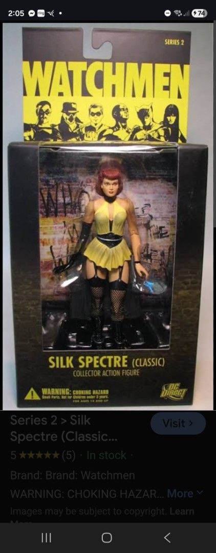 Watchmen Silk Spectre (Classic) Action Figure (Category: Figurines & Statues) located in Taguig. Submitted by gowilliam.767 (Listing ID 1418647985, Image 1). Description: - Watchmen Series 2 Silk Spectre (Classic) action figure - Features Silk Spectre in her classic yellow and black costume - Brand new, in original packaging - Perfect for Watchmen collectors!.