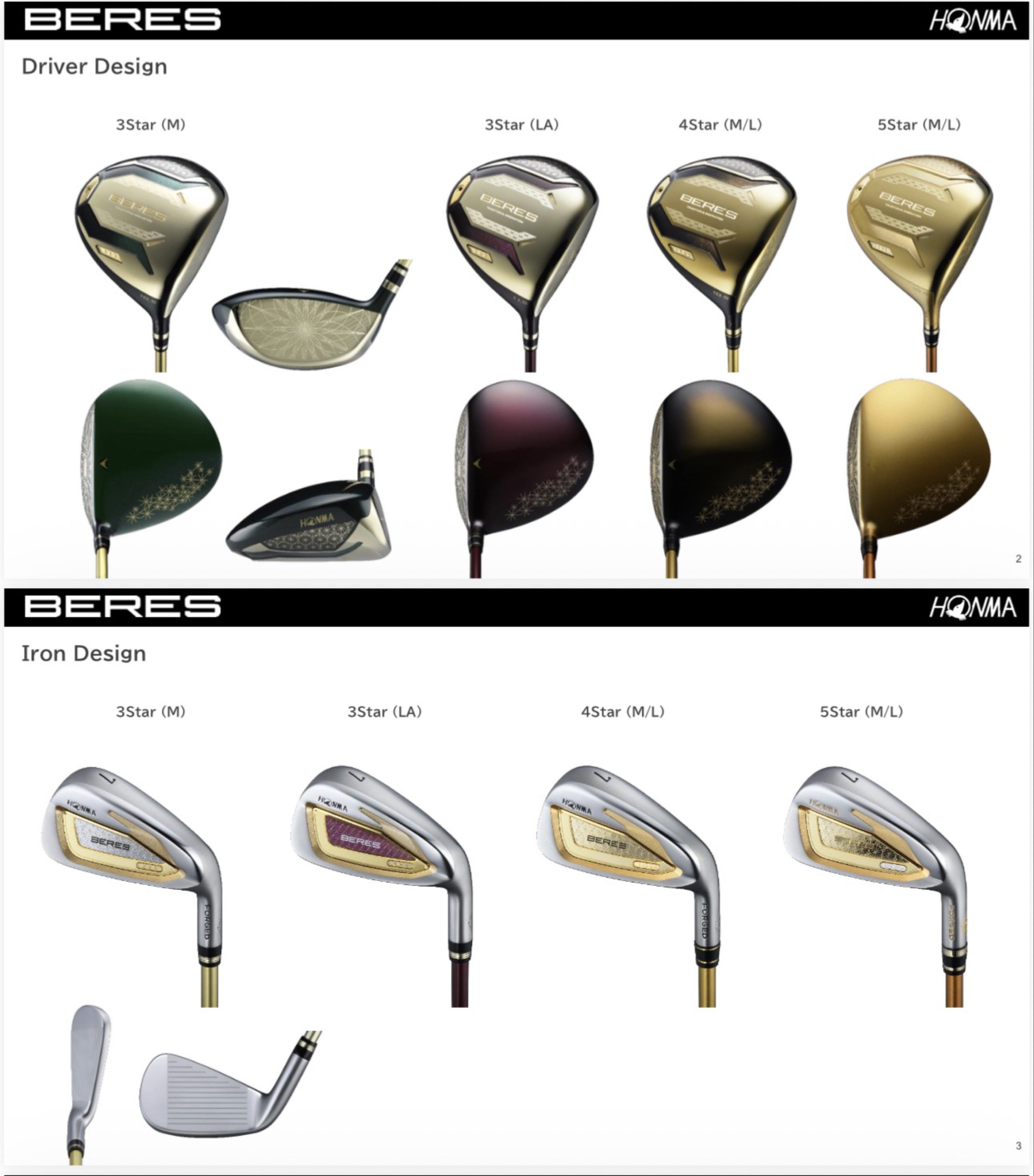 2026 Honma S-10 3Star/ 4Star Beres Full Set (Driver, Woods 
