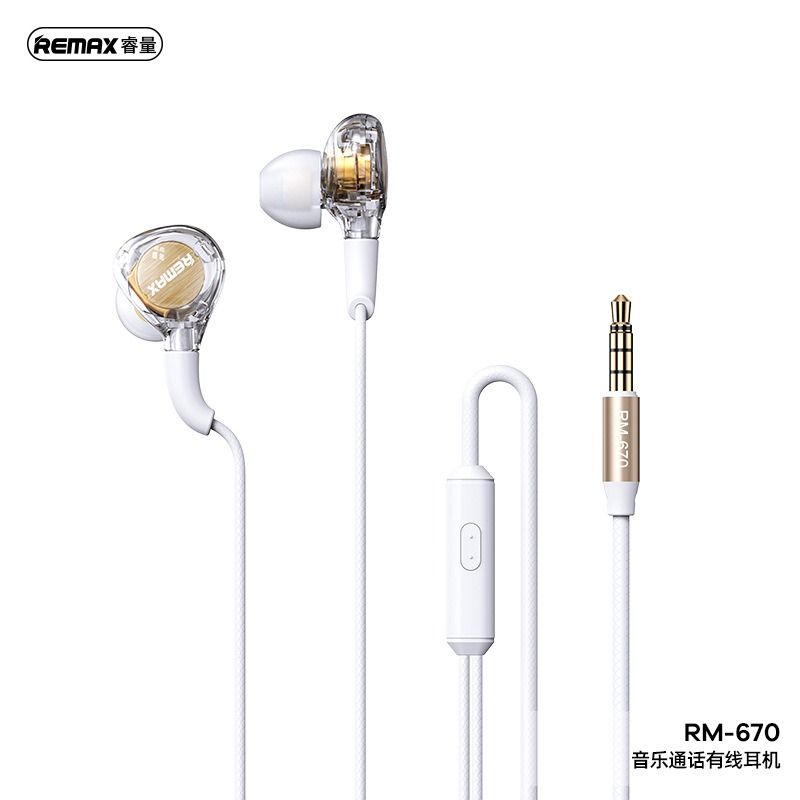 🔥送鋼化膜＋免費順豐🔥 Remax RM‑670 透明朋克風 入耳式有線耳機 音樂通話 線控帶咪 適用 iPhone 17 Pro ...