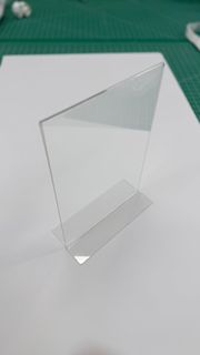 XUBX 2X A4 Sign Holder With Wooden Base, Acrylic Poster Enu Holder