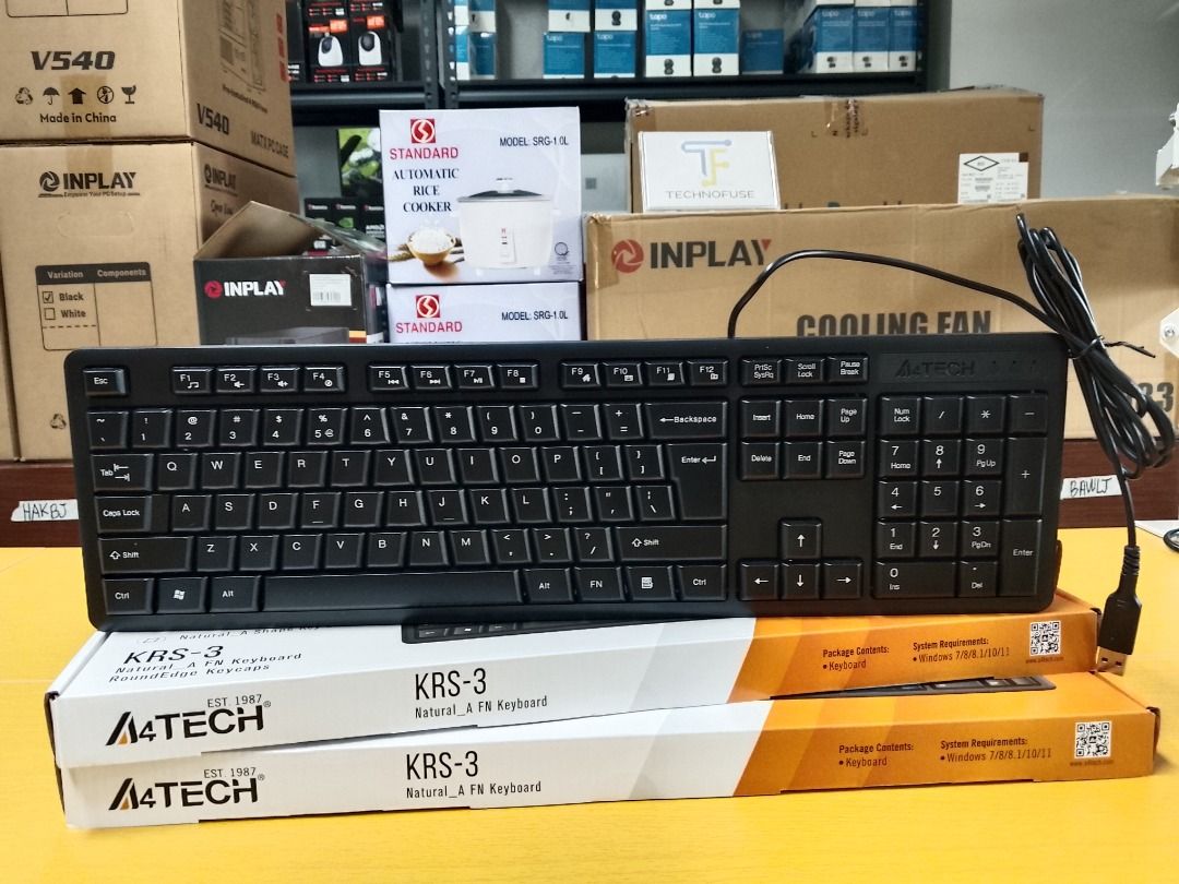 A4Tech KRS-3 Wired Keyboard USB Black (Category: Computer Keyboard) located in Pasig City. Submitted by technofuseofficial (Listing ID 1418827552, Image 3). Description: A4Tech KRS-3 Wired Keyboard USB Black Store Location: 4F Unit 402, 604 Shaw Boulevard, Barangay Kapitolyo, Pasig City Same Day Delivery: - Lalamove delivery within Metro Manila - For walk-ins: Always PM first for item availability - We are also open for night time deliveries Warr
