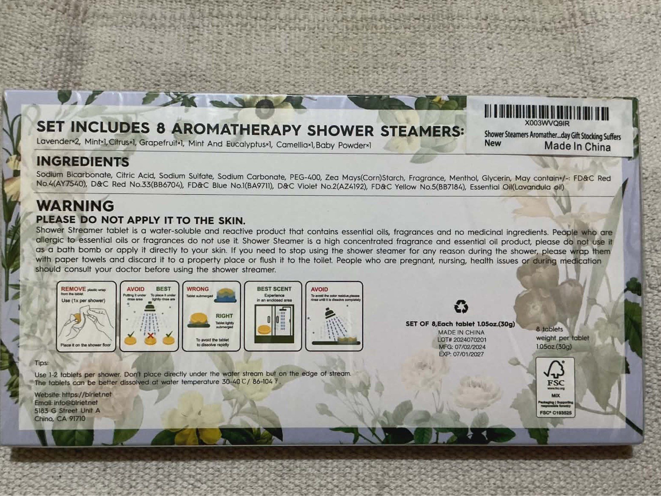 Aromatherapy Shower Steamer (Category: Bath) located in Cavite. Submitted by momrocks (Listing ID 1418887259, Image 2). Description: Set includes 8 pcs aromatherapy shower steamers Long lasting fragrance Contains essential oils, fragrances and no medicinal ingredients. .