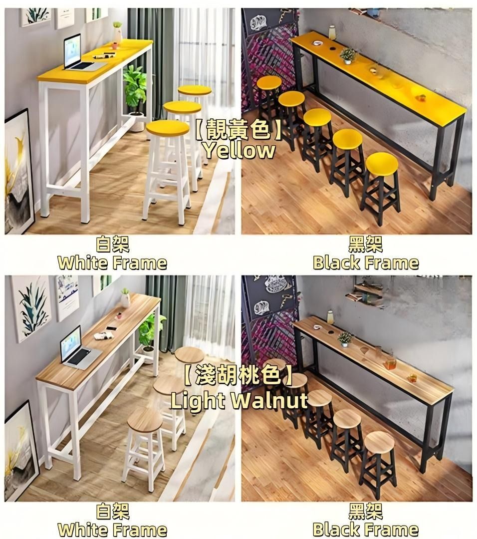Bar Counter Table & Stools (Category: Tables & Sets) located in Paranaque City. Submitted by polackgarn20378 (Listing ID 1418799481, Image 3). Description: Bar Counter Table & Stools 📐 Item Specification: 🛎️ Product Dimensions 🌟 Group A 【30cm Wide Bar Counter】 📐 Size A: 100cm L * 30cm W * 100cm H 【₱4738】 📐 Size B: 120cm L * 30cm W * 100cm H 【₱5176】 📐 Size C: 140cm L * 30cm W * 100cm H 【₱5687】 📐 Size D: 160cm L * 30cm W * 100cm H 【₱6198】 📐