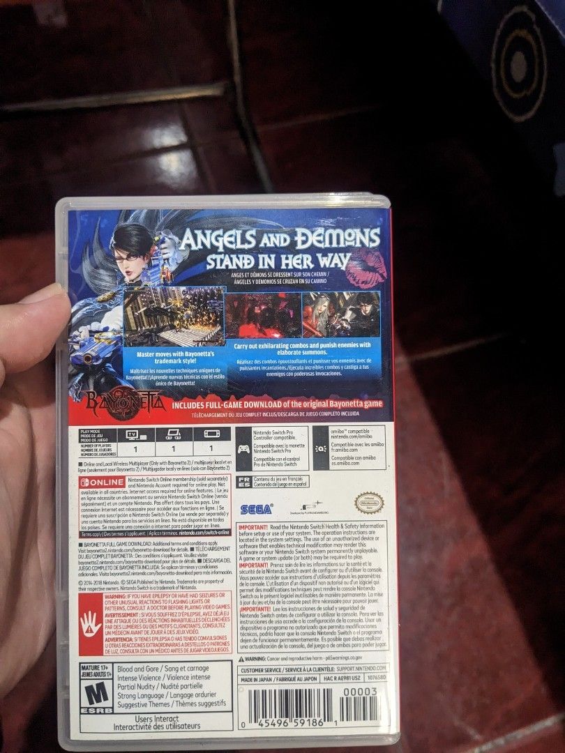 Bayonetta 2 Switch (Category: Nintendo) located in Quezon City. Submitted by tommy.vercetti (Listing ID 1361289232, Image 2). Description: Bayonetta 2 ----- 1500 (used code) Meetup/Pickup: Anonas QC .