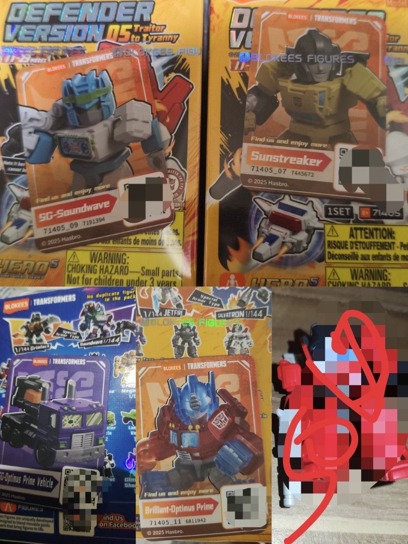 Blokees Transformers Figures V6 (Category: Action & Battle Toys) located in Manila. Submitted by v2Zuio (Listing ID 1416713753, Image 2). Description: - Blokees Transformers figures for sale! - Includes: Cheetor, Ultra Magnus, Astrotrain, BW Megatron, SG-Radimus Prime, and Perceptor. 100each discount 90each pag apat kukunin optimus prime - 150 - All figures are in their original packaging. - Great for Transformers fans and collectors. - A must-ha