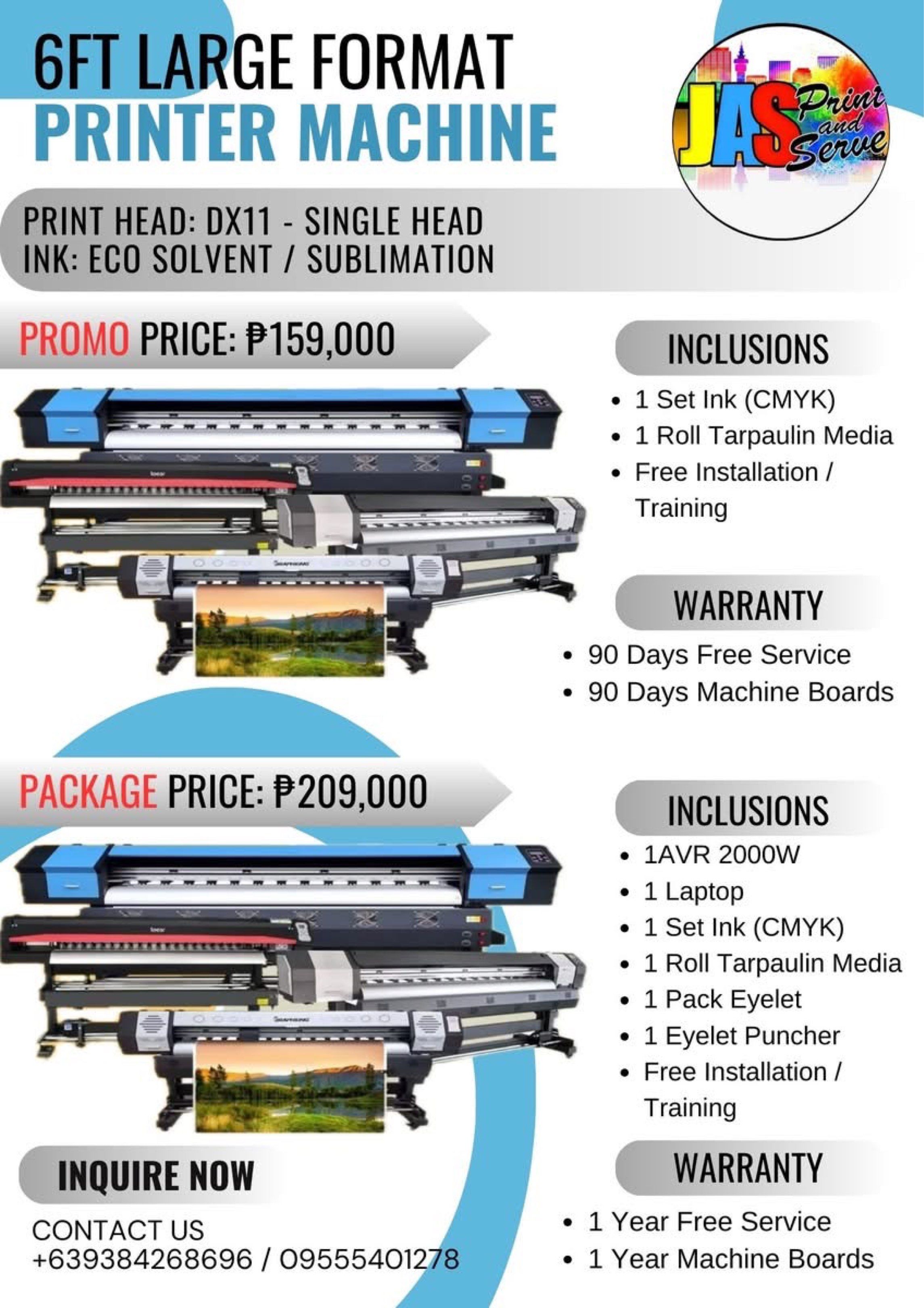Brand New | LFP Eco Solvent Printer Machine | Sublimation Printer 4ft, 6ft, 10ft (Category: Printers, Scanners & Copiers) located in Manila. Submitted by annamaricrz_ (Listing ID 1418803359, Image 1). Description: 📩 Message us now for prices & promos! 📞 Contact No: 09384268696 / 09509914711.