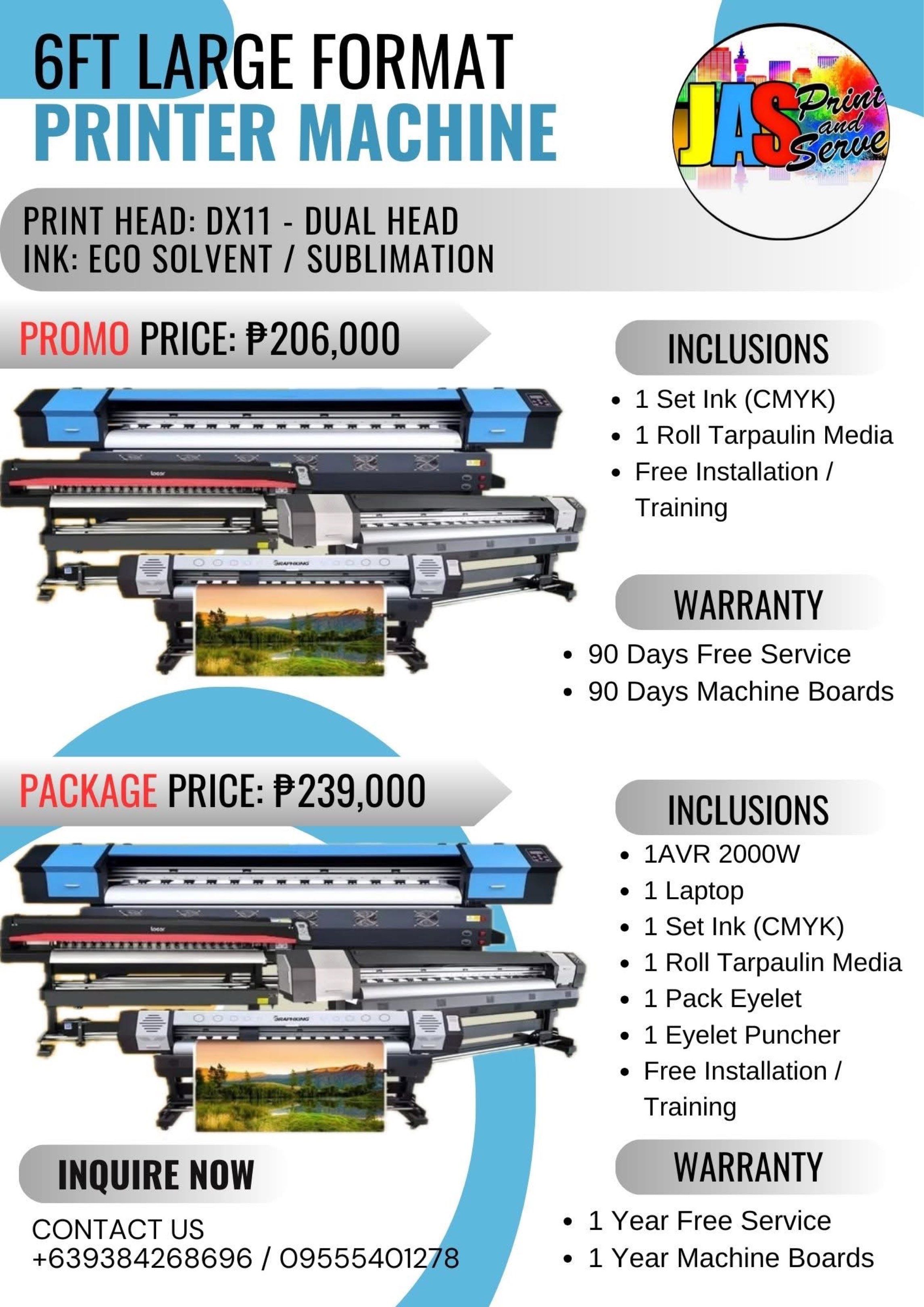 Brand New | LFP Eco Solvent Printer Machine | Sublimation Printer 4ft, 6ft, 10ft (Category: Printers, Scanners & Copiers) located in Manila. Submitted by annamaricrz_ (Listing ID 1418803359, Image 2). Description: 📩 Message us now for prices & promos! 📞 Contact No: 09384268696 / 09509914711.