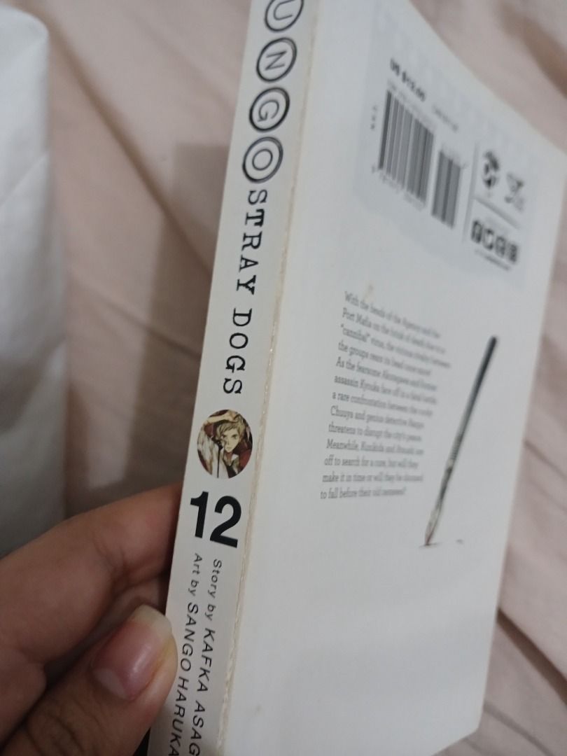 Bungo Stray Dogs Volume 12 (Category: Comics & Manga) located in Caloocan City. Submitted by 11declutter_master11 (Listing ID 1418888900, Image 3). Description: - Bungo Stray Dogs Volume 12 manga - dents and discolored pages at the edges as seen in photos -original price 800.