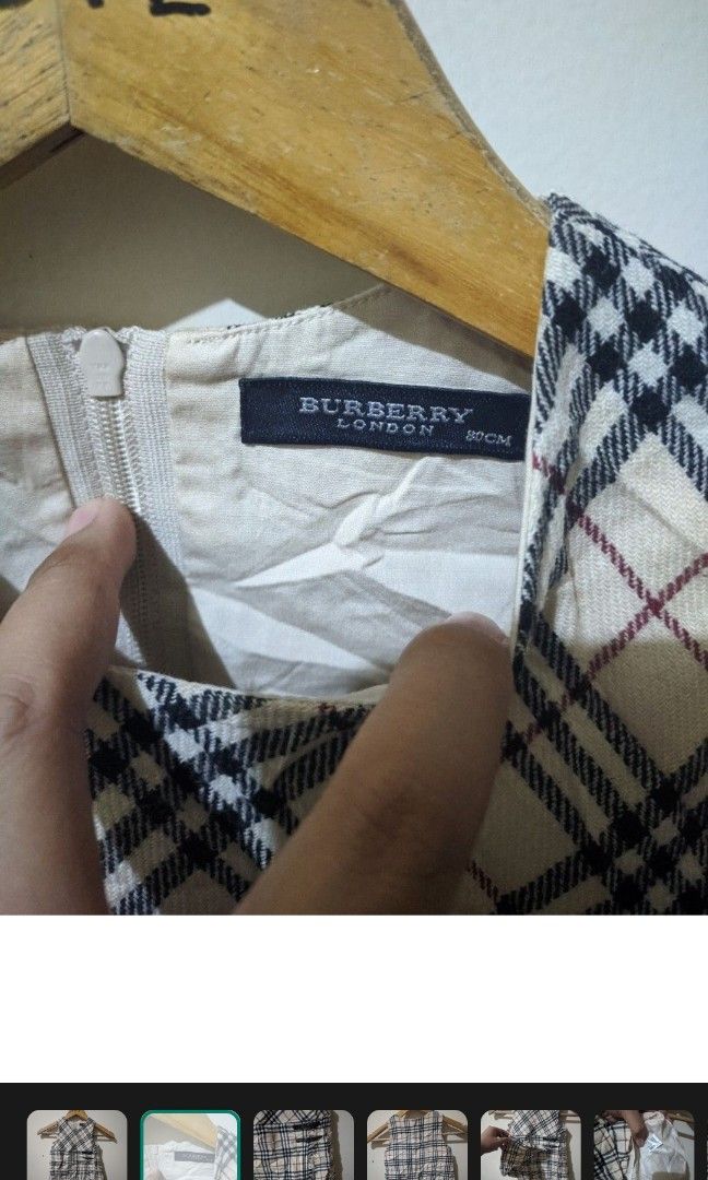Burberry plaid infant dress (Category: Babies & Kids Fashion) located in Davao. Submitted by fafacedie (Listing ID 1418942157, Image 2). Description: repriced 250+sf firm Infant burberry plaid dress 1-2 yata. W12 L16 Excellent condition no issue.