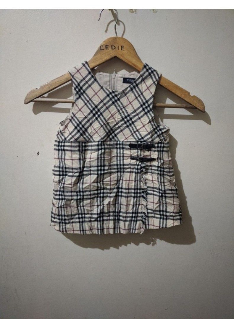 Burberry plaid infant dress (Category: Babies & Kids Fashion) located in Davao. Submitted by fafacedie (Listing ID 1418942157, Image 1). Description: repriced 250+sf firm Infant burberry plaid dress 1-2 yata. W12 L16 Excellent condition no issue.