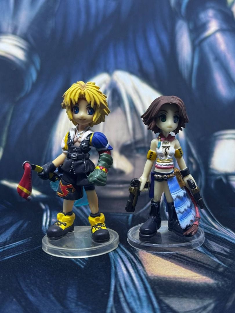 Final Fantasy X Figures Set (Category: Figurines & Statues) located in Manila. Submitted by newgametechph (Listing ID 1418828701, Image 2). Description: - Final Fantasy X Figures Set - Includes the ff: - Tidus Trading Arts Mini - Yuna X2 Trading Arts Mini - Auron Trading Arts Mini (Sealed) - Wakka Coke Figure *Free 2x Yuna Trading Arts Colored & Metallic Figures with broken peg bases Payment 1st via Gcash or BPI then Lalamove/LBC Meet ups at Robi