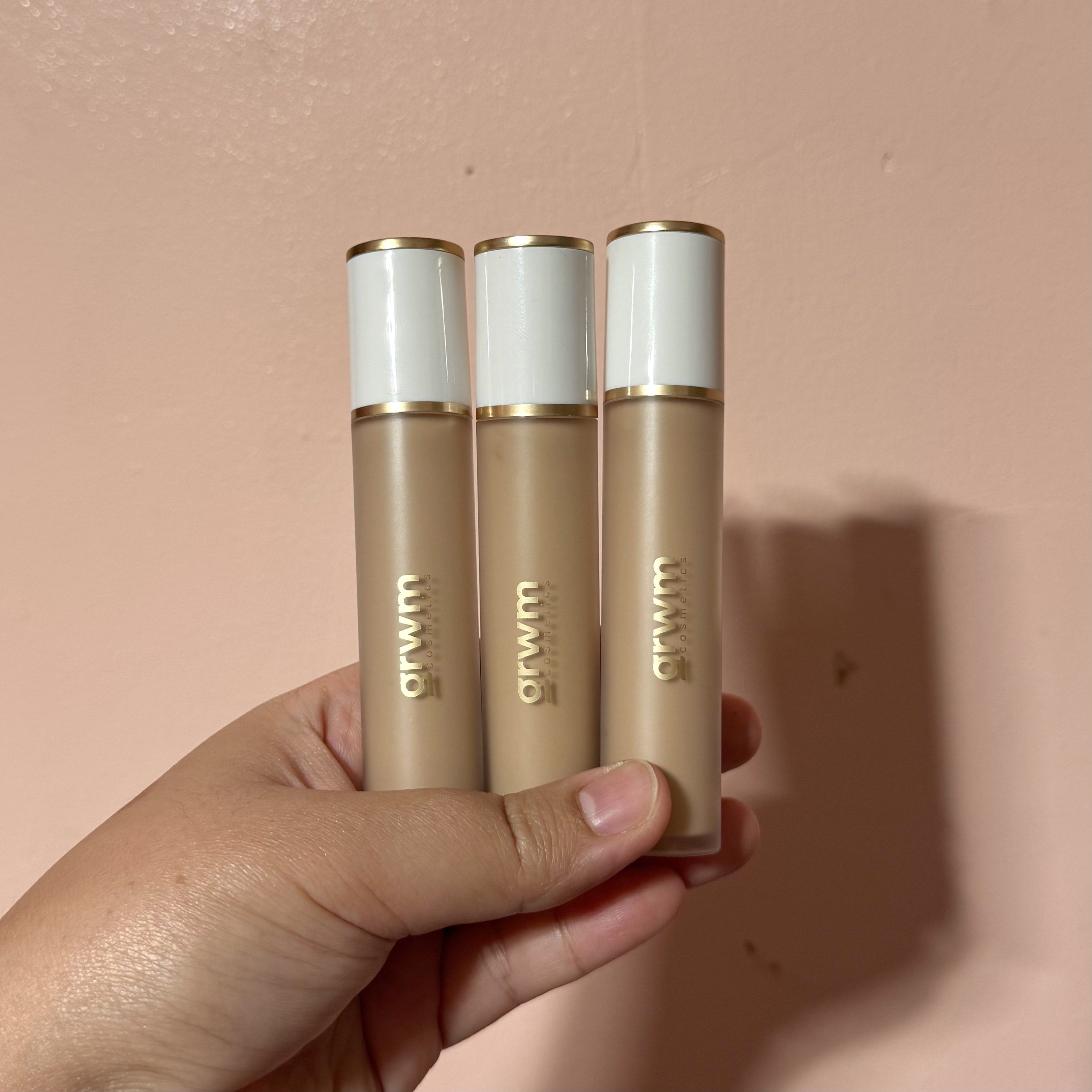 GRWM Cosmetics Fresh Matte Concealer (Category: Makeup) located in Taguig. Submitted by cris_021 (Listing ID 1418942724, Image 1). Description: - GRWM Cosmetics Fresh Matte Concealer - Available Shades: Beige, Custard, [SOLD Natural, Tres Leches] - Provides a matte finish - Tube packaging with white cap and gold accents - Sleek and modern design - Achieve a flawless complexion Location Taguig.