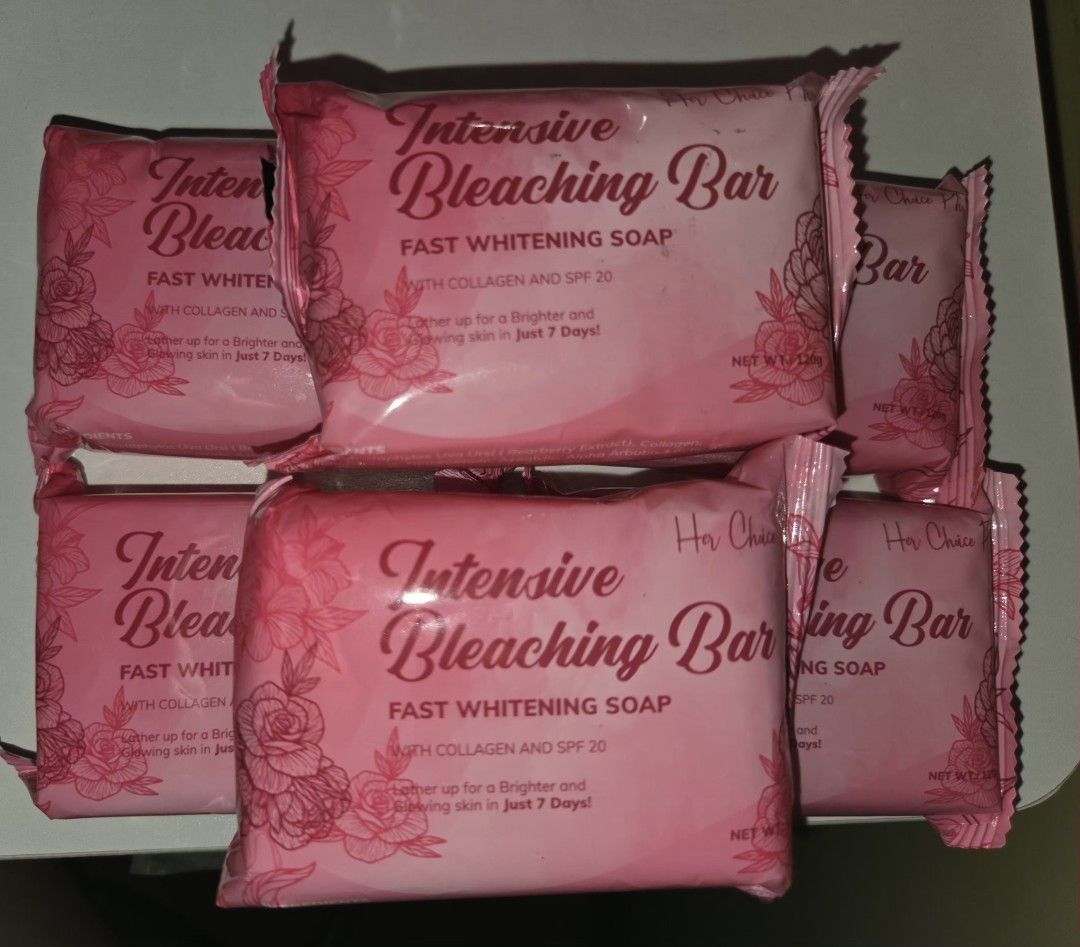 Her Choice PH Intensive Bleaching Bar (Category: Bath) located in Quezon City. Submitted by dormerfinds (Listing ID 1418812375, Image 1). Description: - Intensive Bleaching Bar - Fast whitening soap - HINDI mahapdi, NO peeling - Contains collagen - SPF 20 protection - 120g Price: 100 per bar Expiry: Jan 2027 Original Price: 135 per bar RFS: Selling extra I got from 2.2 sale vouchers and pumuti na ako after 2 bars lang MOP: Gcash, Maya, GoTyme, Ma