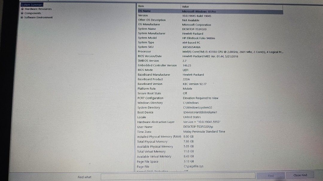 HP EliteBook 8460p Laptop (Category: Laptops & Notebooks) located in Valenzuela. Submitted by leviathan99 (Listing ID 1418907579, Image 2). Description: HP EliteBook 8460p laptop with charger. The screen displays Windows 10 Pro. The keyboard and trackpad are visible. The laptop has a silver finish. The specifications include an Intel Core i5-2520M CPU, 8GB RAM, and a 120GB hard drive. There are some issues but still working..