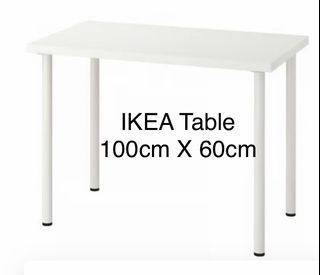 IKEA Billsta White Table with Cross Base, Furniture & Home Living ...
