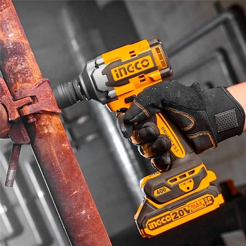 INGCO 20V LI-ION IMPACT WRENCH & WORK LIGHT COMBO KIT | BRUSHLESS MOTOR ...