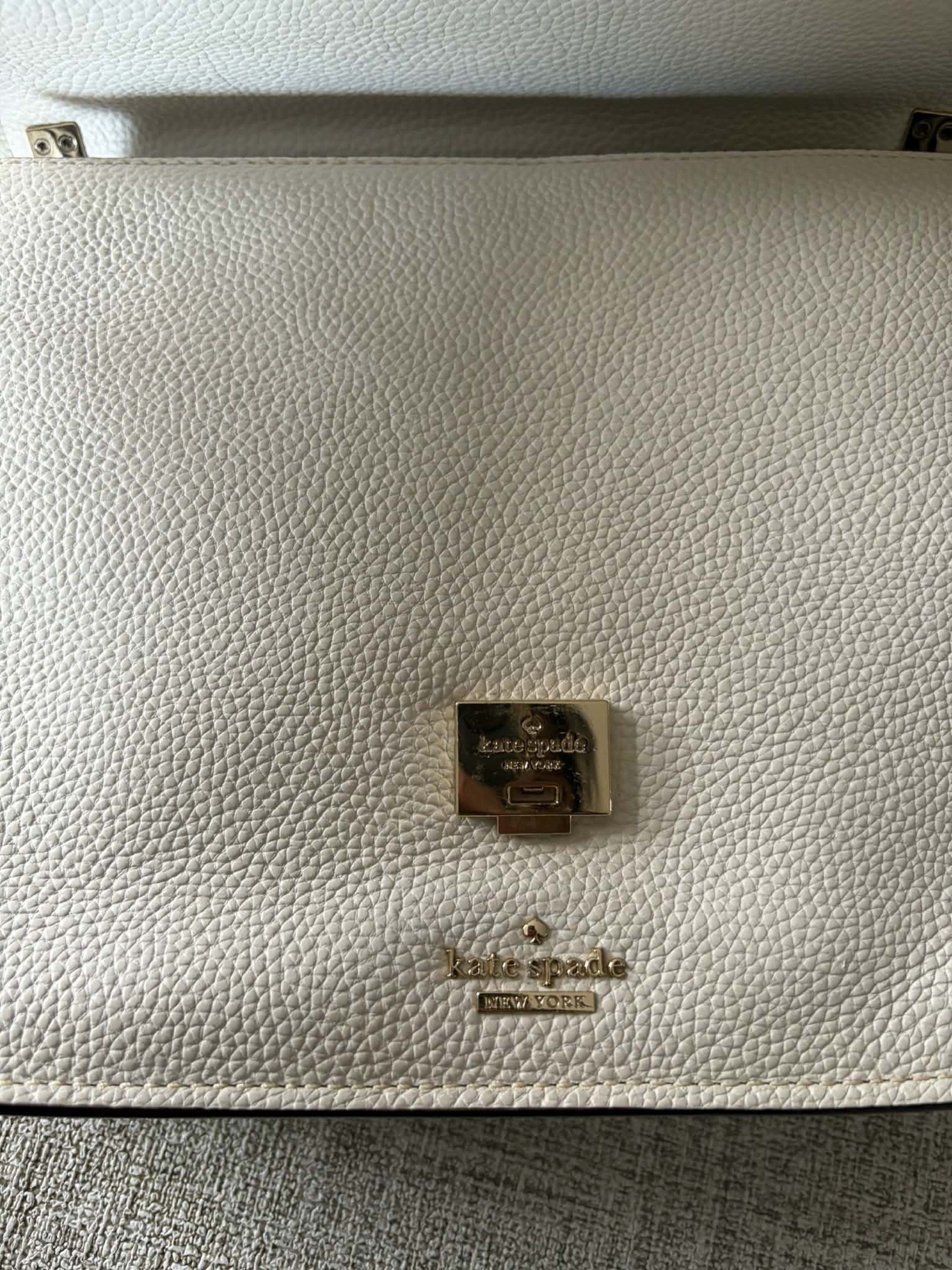 Kate Spade Devoe Street Sophie Shoulder Bag (Category: Luxury Bags & Wallets) located in Dasmarinas. Submitted by melram83 (Listing ID 1418837149, Image 2). Description: Pebbled leather Very light gray color 10.5” x 8” x 2.5” Strap is 13” .
