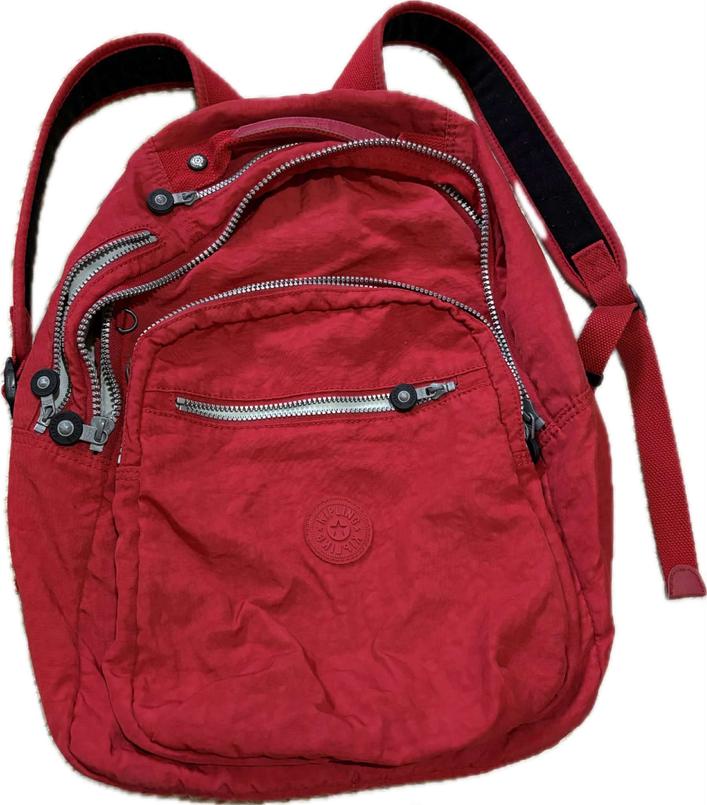 Kipling Seoul Cherry Red Backpack (Category: Backpacks) located in Arakan. Submitted by mangaroo (Listing ID 1418797228, Image 1). Description: - Red Kipling backpack - Multiple zippered compartments - Adjustable shoulder straps - Top handle - Kipling logo on front - Durable, water-resistant material - Buyer to pay for SF.