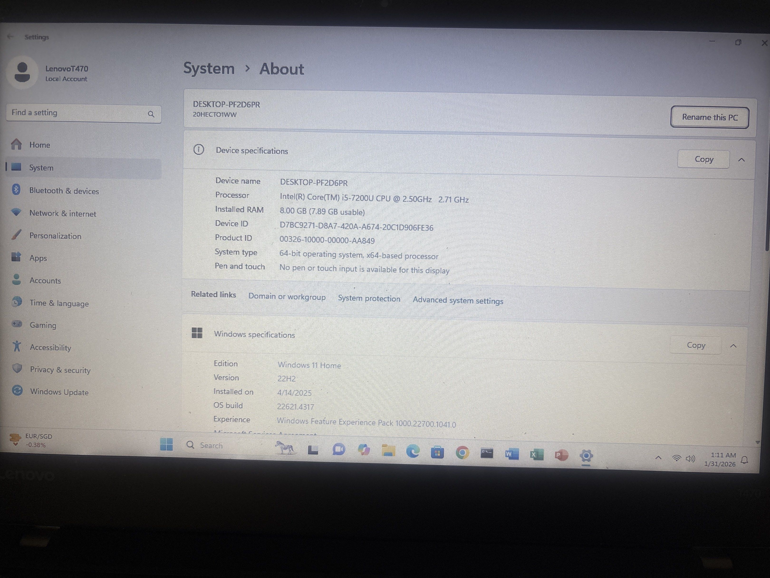 Lenovo ThinkPad T470 Laptop - Windows 11442986533109770243