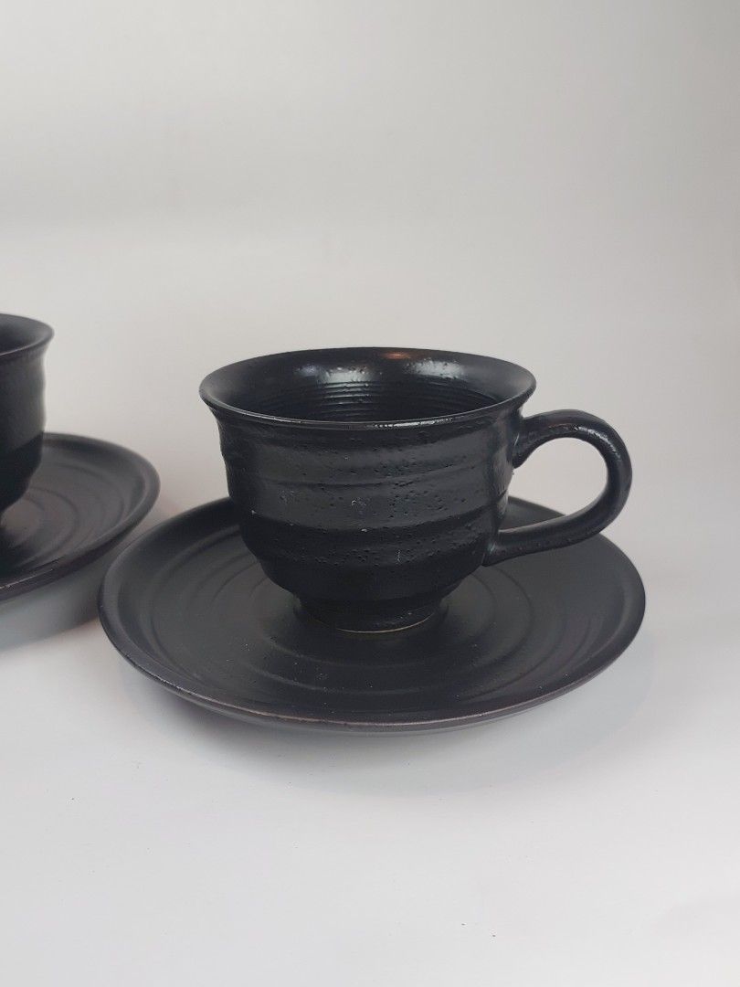 Matte Black Stoneware Cup and Saucer Set (Category: Coffee & Tea Tableware) located in Quezon City. Submitted by curated.stoneware.ph. (Listing ID 1418789035, Image 3). Description: Cup - 3.5 x 2.75 Sacuer - 6 inches P300 each set 1 set available.